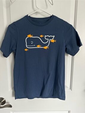 Vineyard Vines Navy Tee with White Whale & Orange Fish
